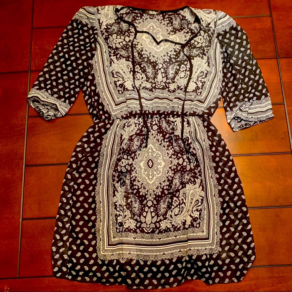 🖤Black & White Print Dress🤍